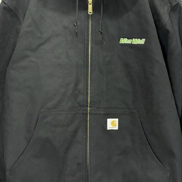 Carhartt Loose Fit Jacket Black Mens L Tall Firm Duck Thermal Lined OJ0131-M - Picture 5 of 11